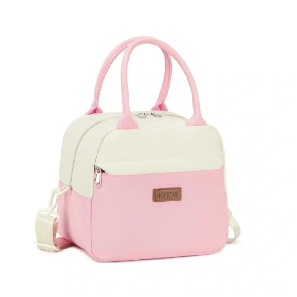 Pink and Cream Women's cooler lunch bag Pretty on Pink Collection. - Picture 3 of 9